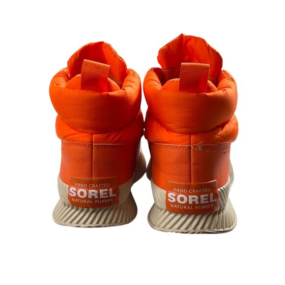 Sorel Women Size 9.5 Out N About III Puffy Orange Zip Waterproof Insulated Boots - Picture 7 of 7